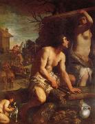 Guido Reni The Building of Noah's Ark painting